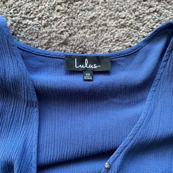 Lulu’s Denim Blue Wrap Maxi Dress - Picture 3 of 7